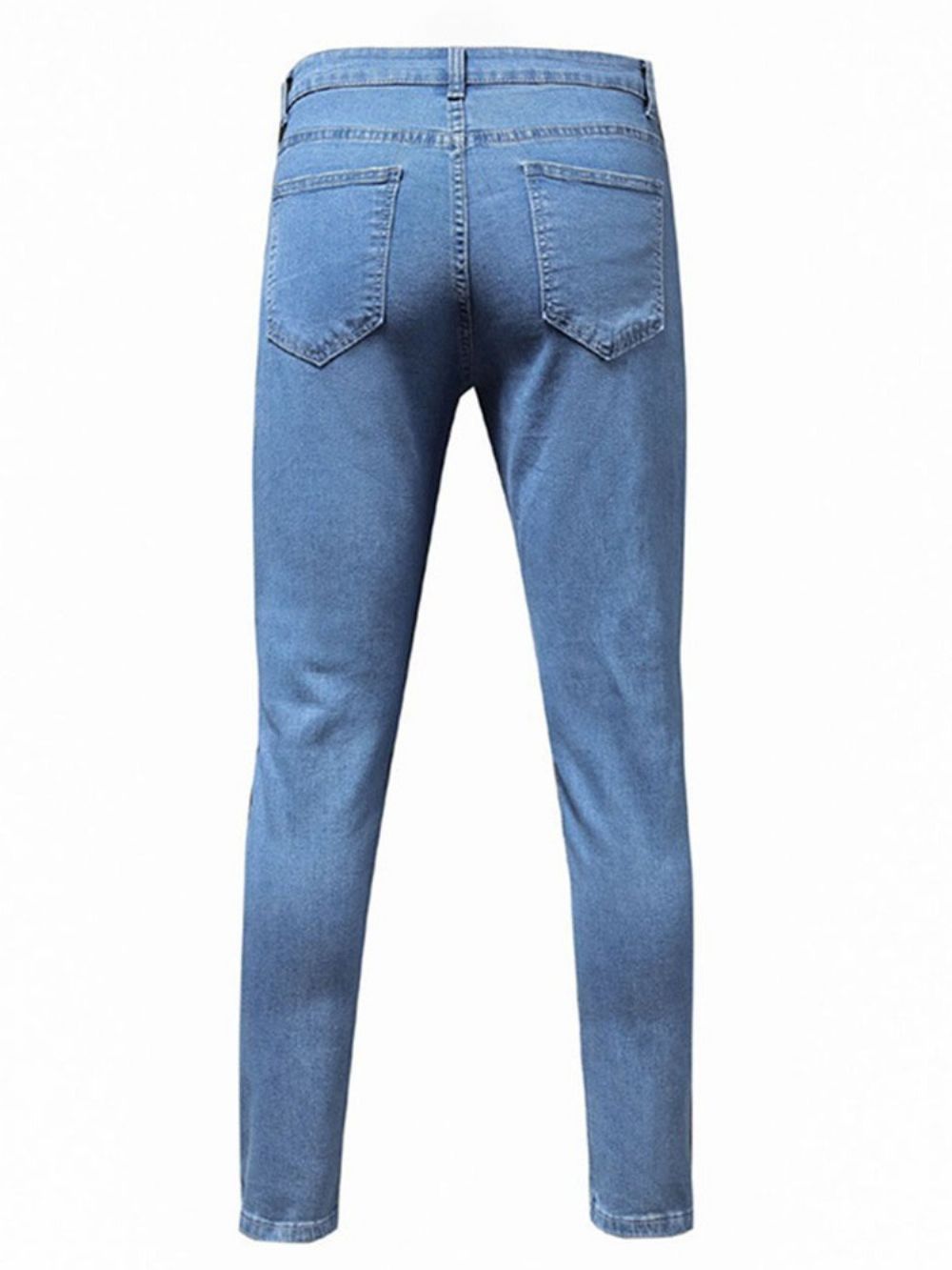 Potloodbroek Gedragen Effen Jeans Met Halfhoge Taille En Rits