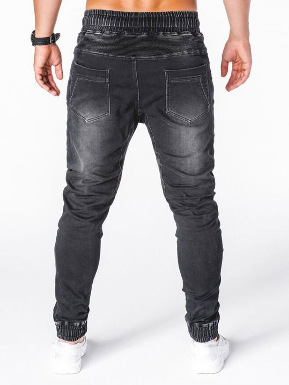 Potloodbroek Gedragen Hiphop-Jeans Heren Met Middelhoge Taille