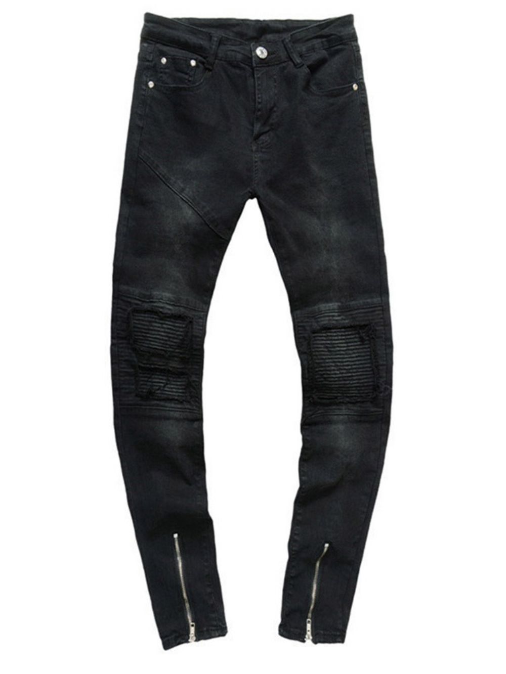 Potloodbroek Met Rits Effen Jeans Met Middelhoge Taille Met Rits