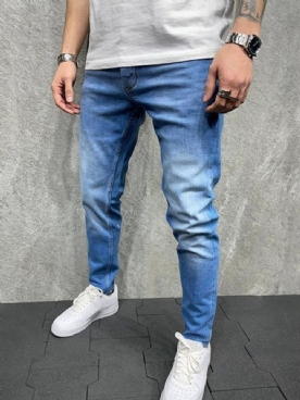 Potloodbroek Met Zak Effen Jeans Met Halfhoge Taille En Rits