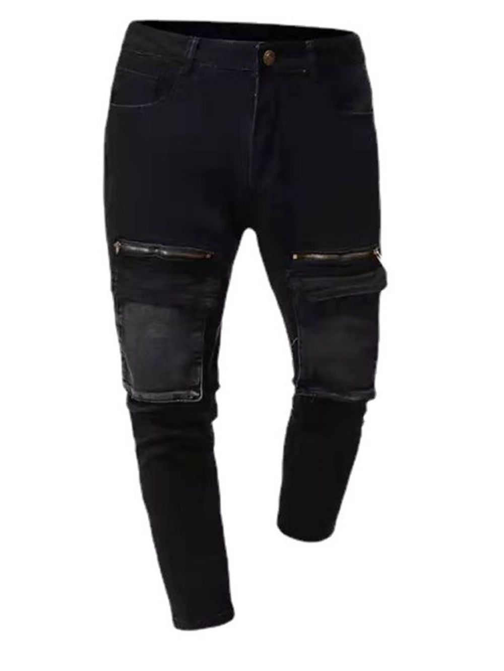 Potloodbroek Met Zak En Kleurblok Europese Jeans Met Middelhoge Taille