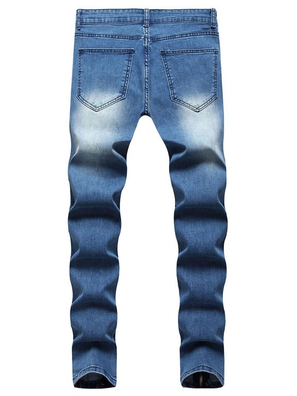 Potloodbroek Versleten Herenjeans Met Halfhoge Taille En Rits