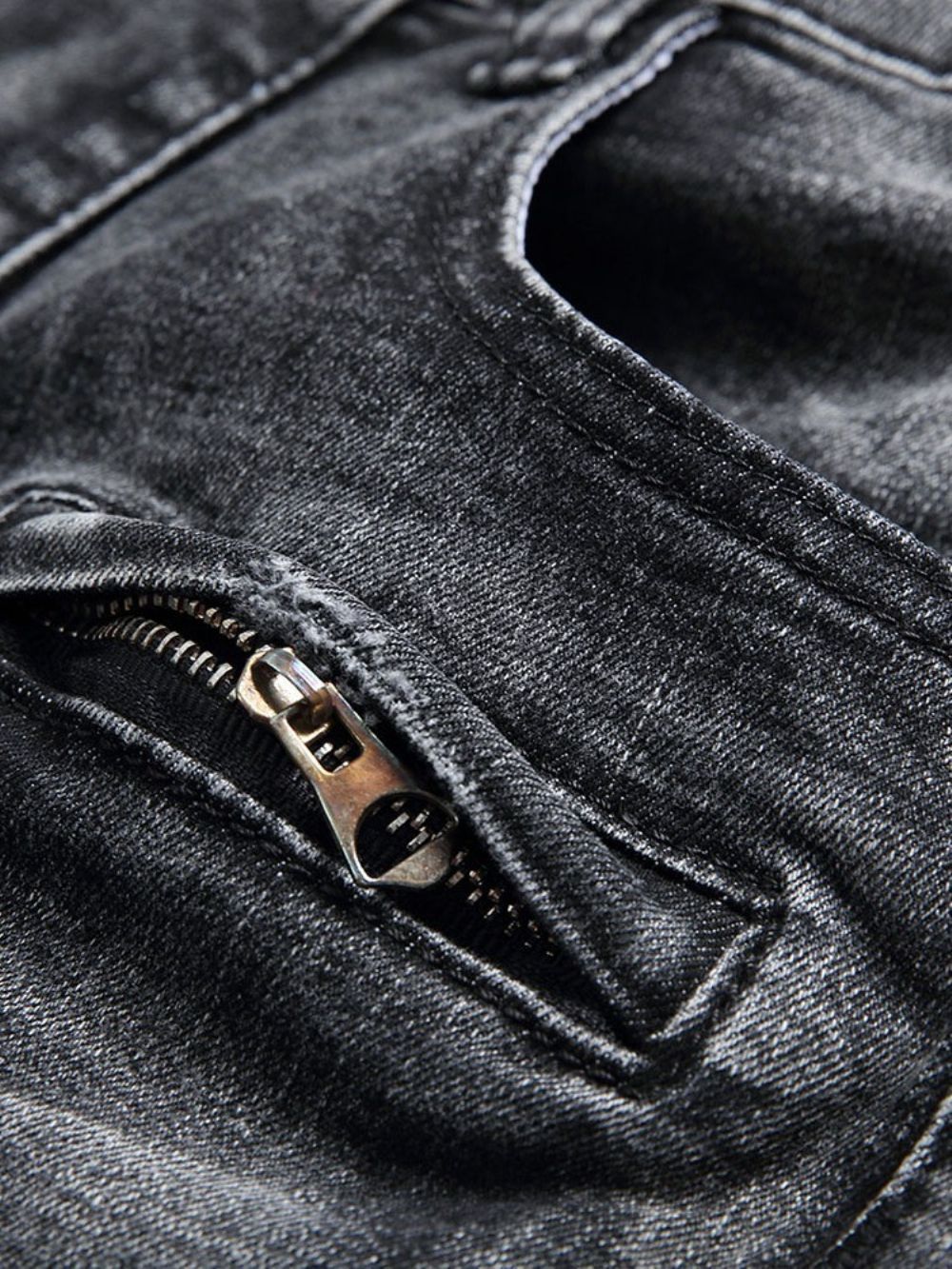 Rechte Micro-Elastische Herenjeans Met Rechte Ritssluiting