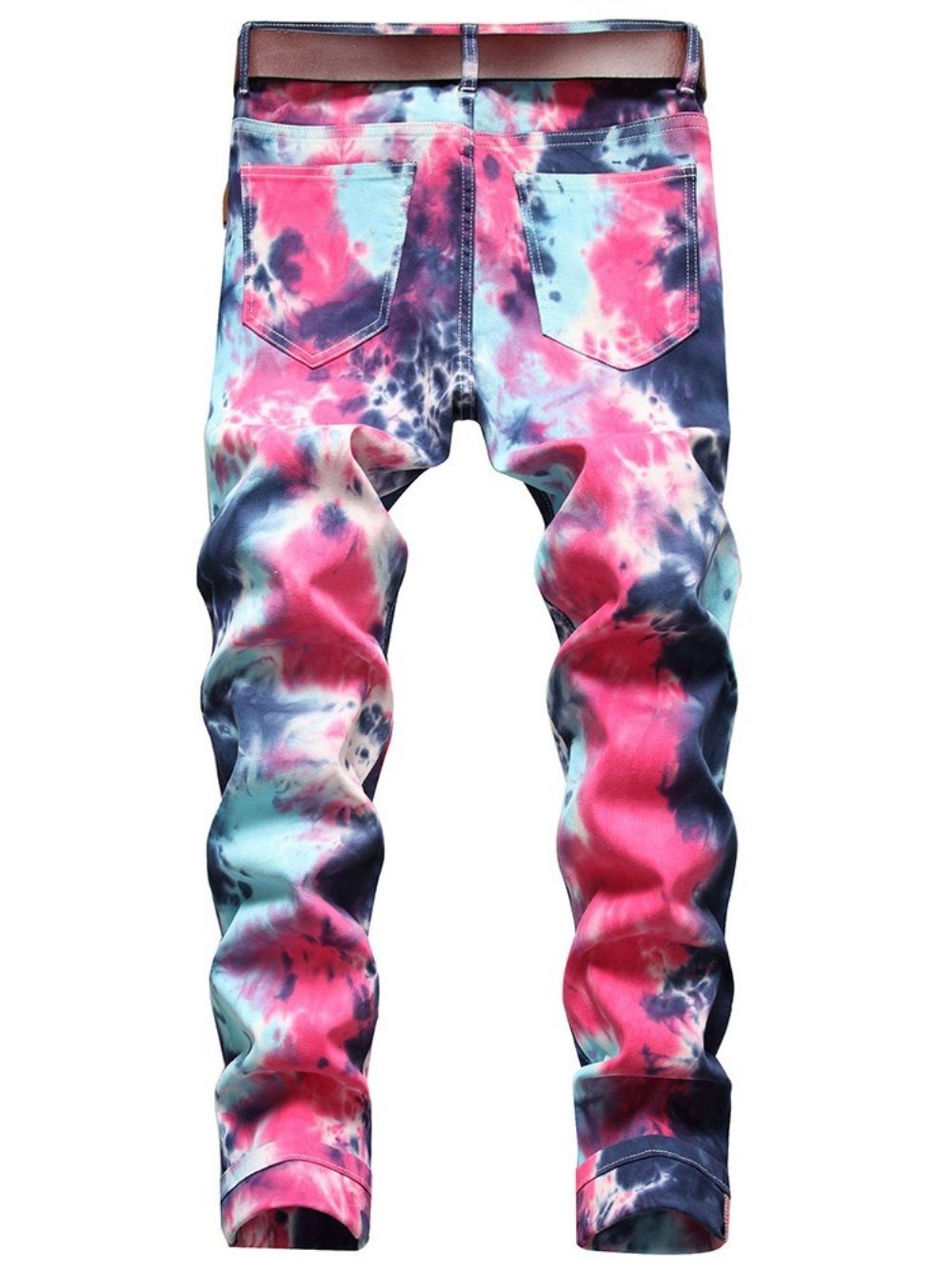 Rechte Tie-Dye Hiphopjeans Met Middelhoge Taille