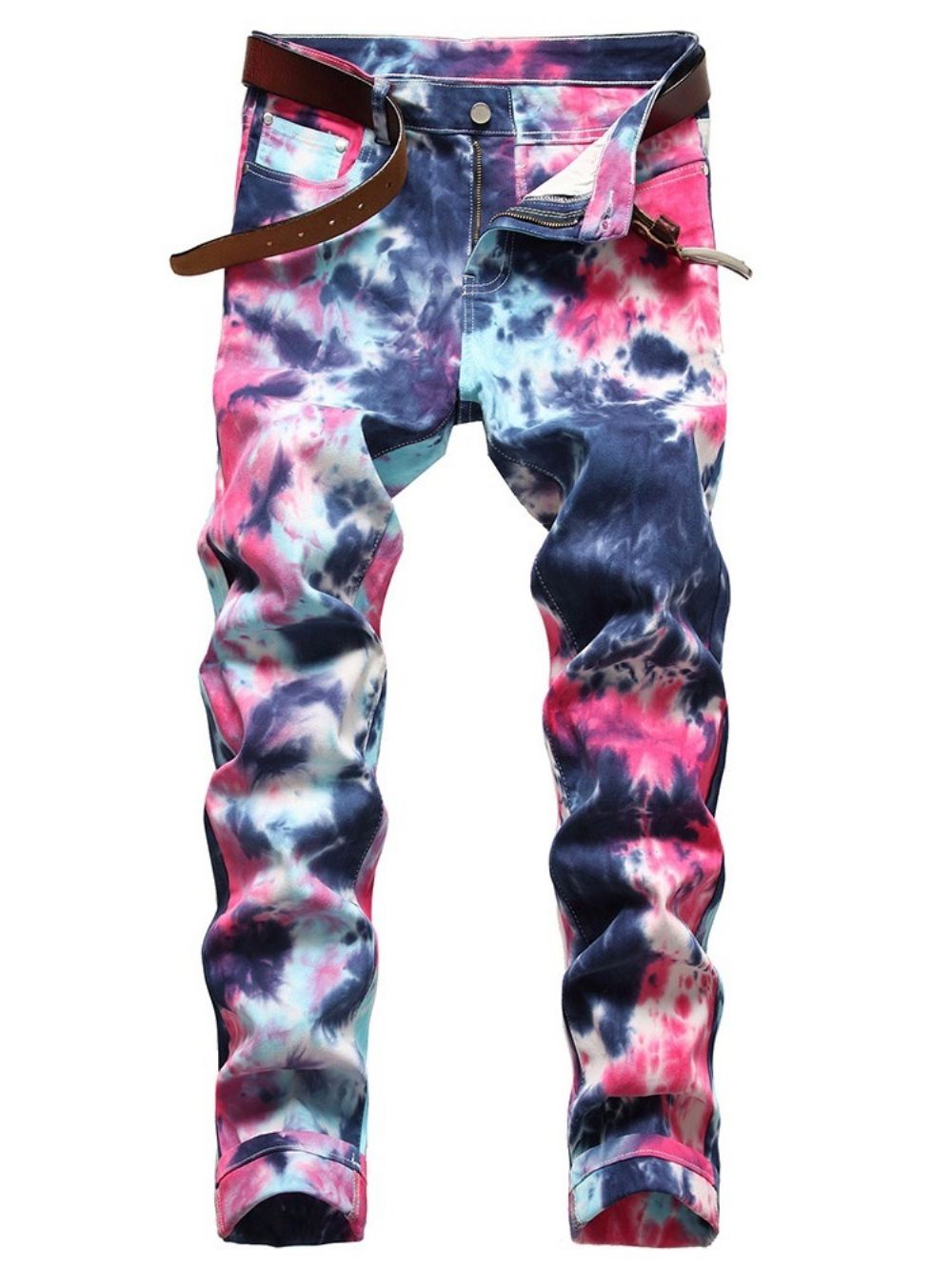 Rechte Tie-Dye Hiphopjeans Met Middelhoge Taille