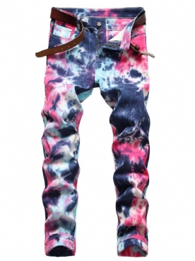 Rechte Tie-Dye Hiphopjeans Met Middelhoge Taille