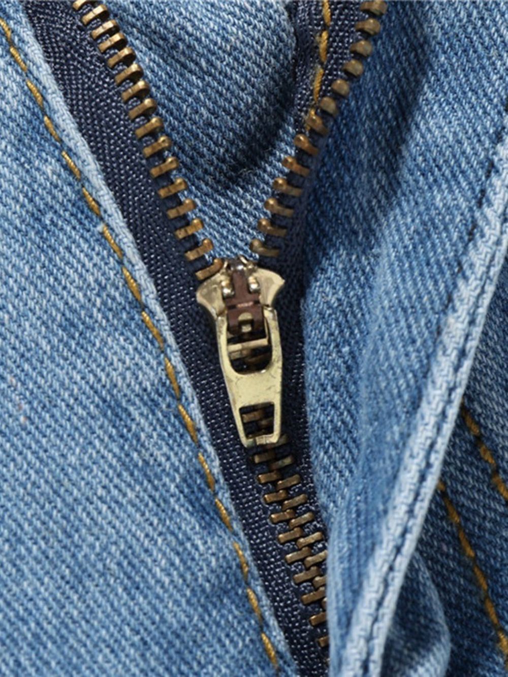 Verfspatten Kleurblok Rechte Europese Jeans Met Rits