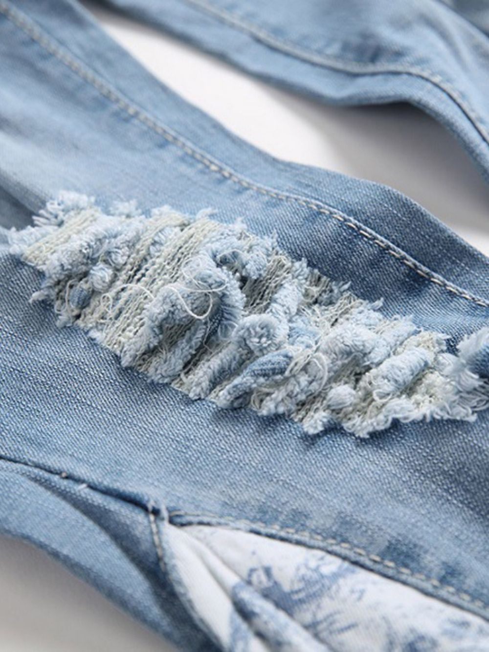 Versleten Herenjeans Met Middelhoge Taille Met Kleurvlakken