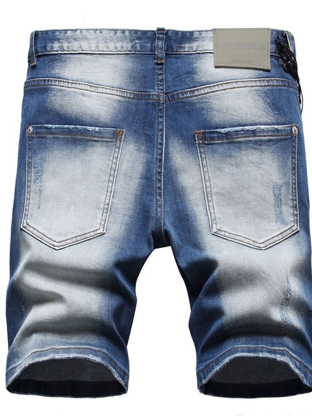 Versleten Jeans Met Halfhoge Taille En Knopen Met Kleurvlakken