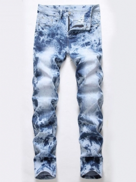 Versleten Jeans Met Halfhoge Taille En Rits