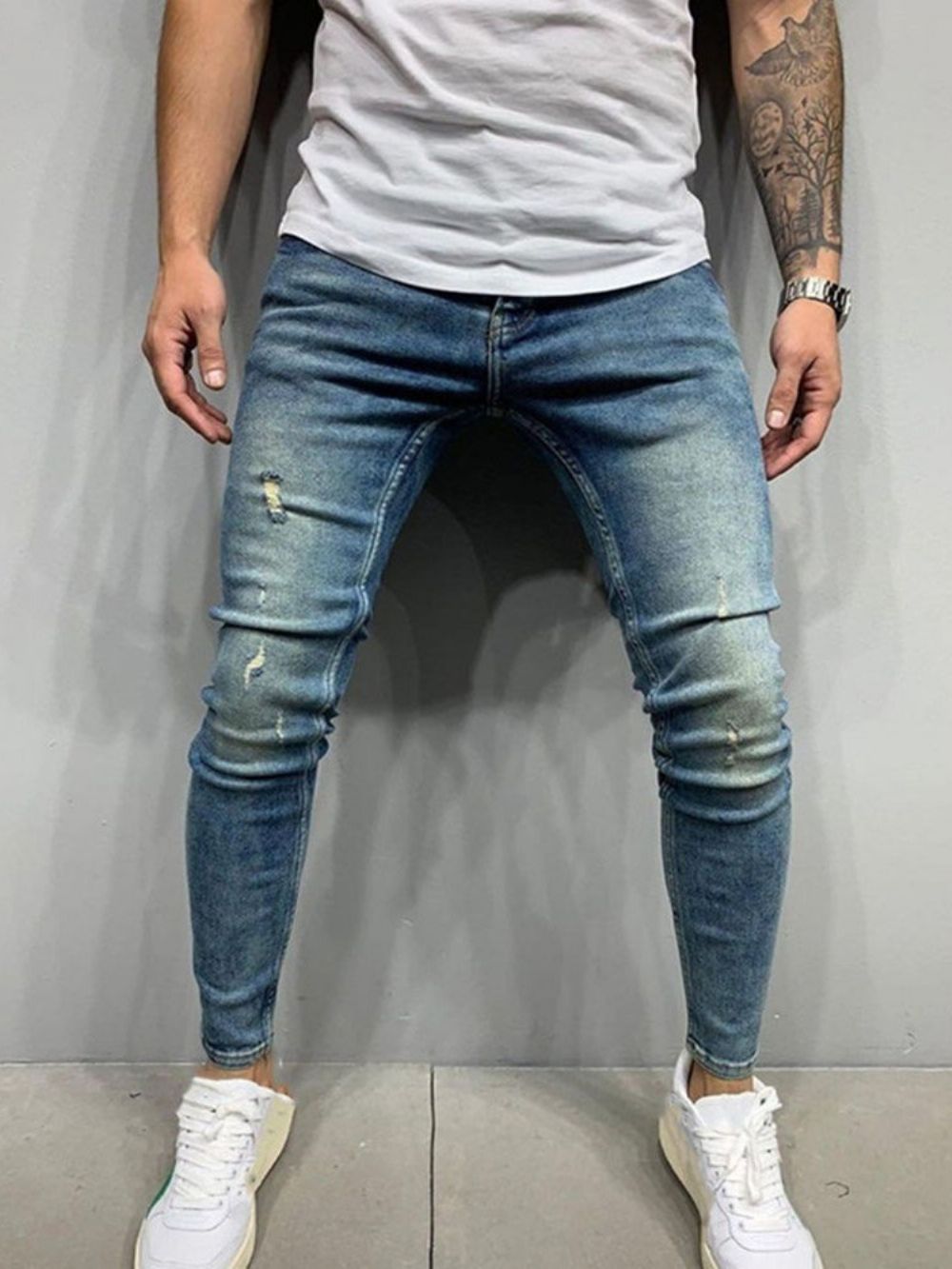 Versleten Potlood Broek Europese Rits Jeans