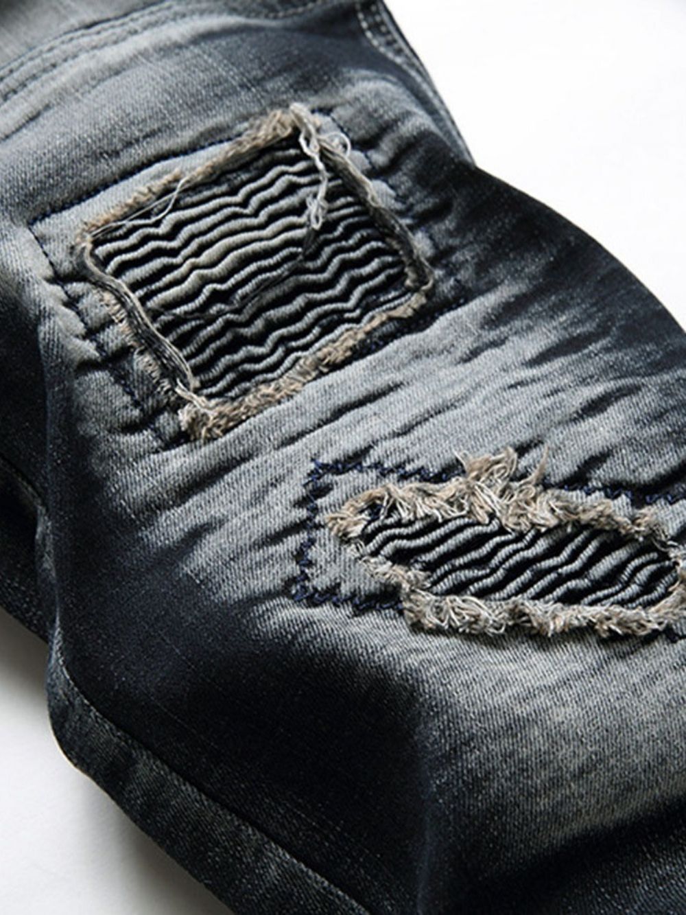 Versleten Rechte Jeans Met Halfhoge Taille En Rits