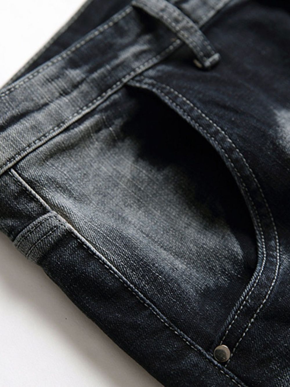 Versleten Rechte Jeans Met Halfhoge Taille En Rits