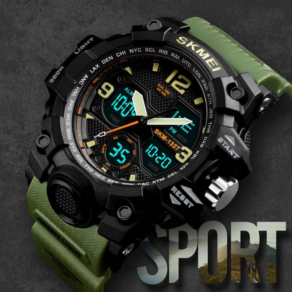 Heren Sport Multifunctioneel Meerkleurig Herenhorloge Met Dubbele Beweging