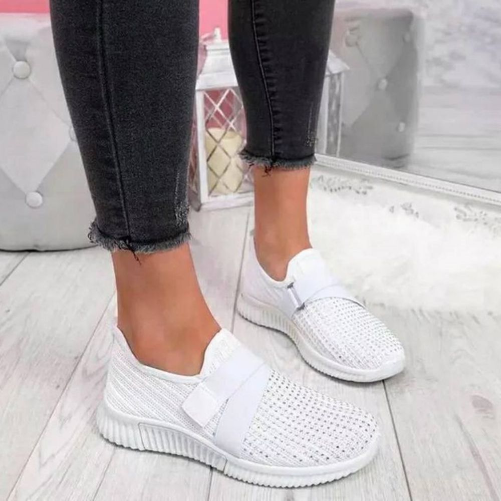 Instappers Met Strass Ronde Neus Casual Sneakers