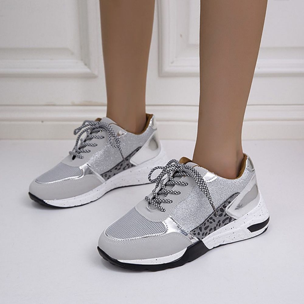 Koreaanse Sneakers Met Ronde Neus En Veters