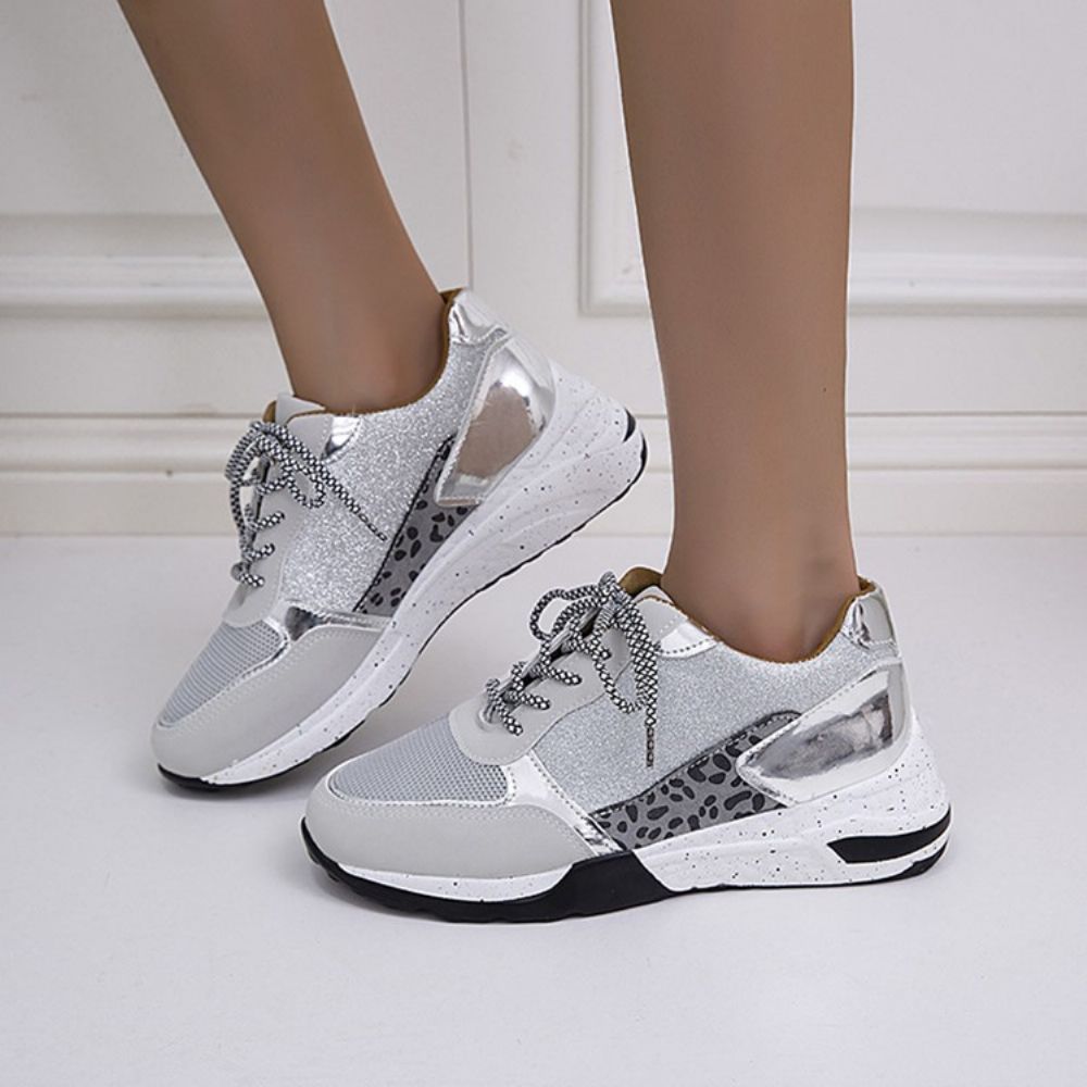 Koreaanse Sneakers Met Ronde Neus En Veters