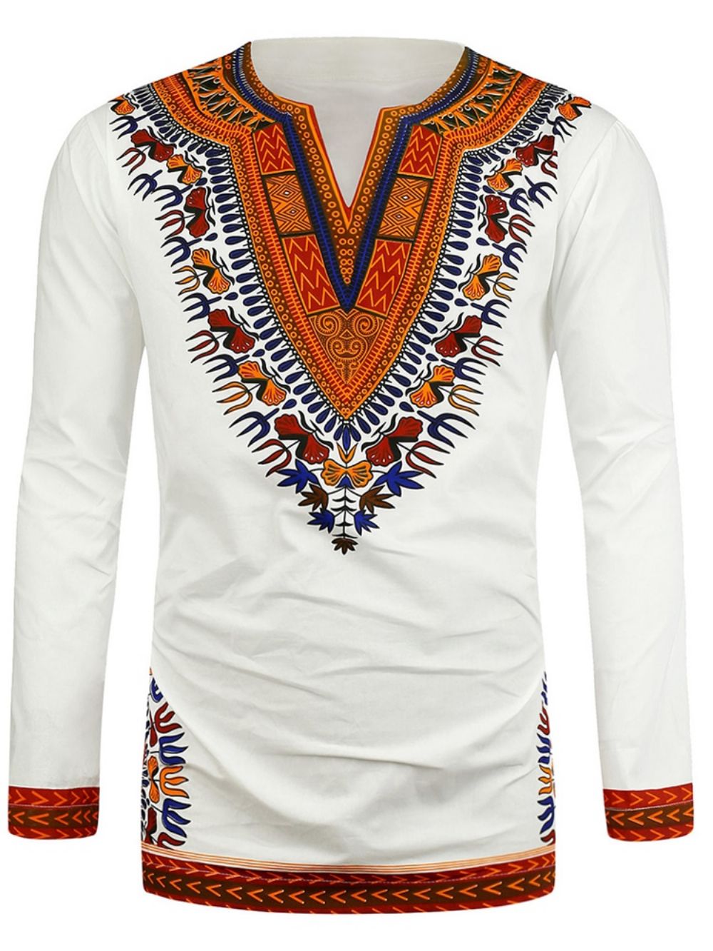 African Fashion Dashiki Print V-Hals Los Heren T-Shirt