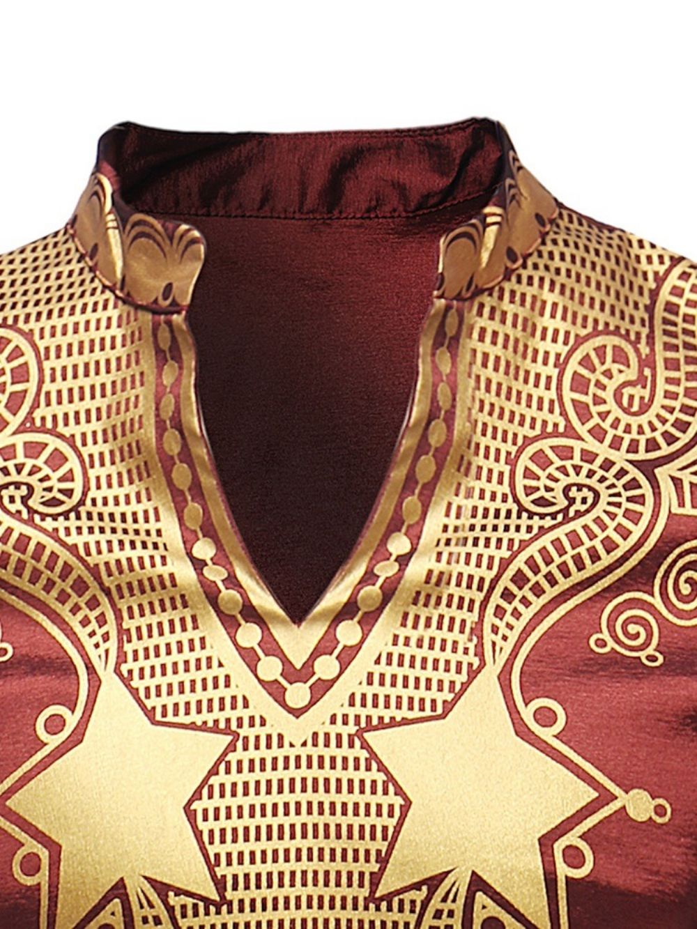 Afrikaanse Mode Dashiki Gouden Print Heren Casual T-Shirts