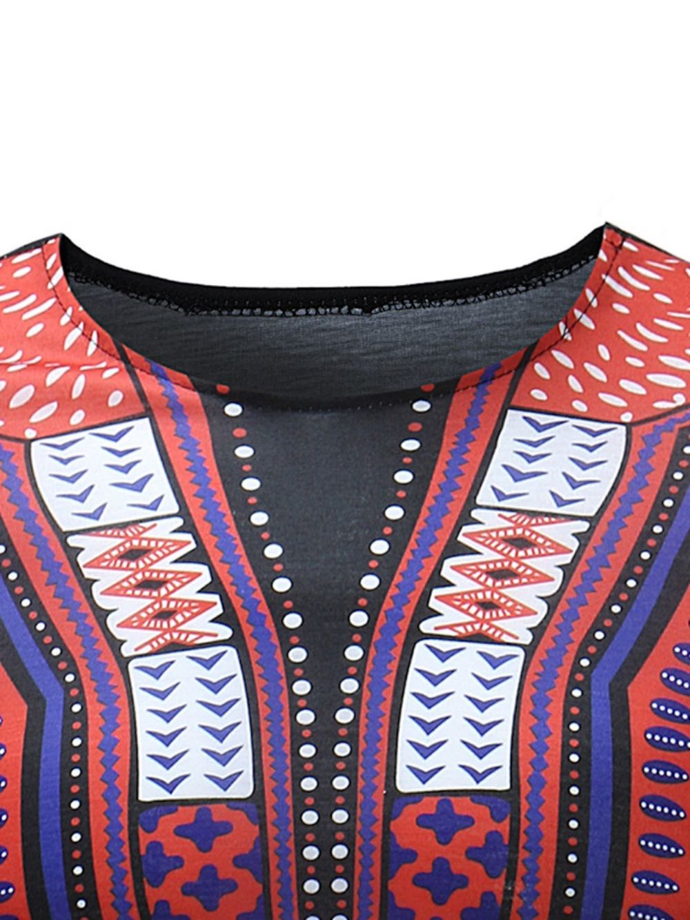 Afrikaanse Mode Dashiki Print Slim Fit Heren Scoop T-Shirt