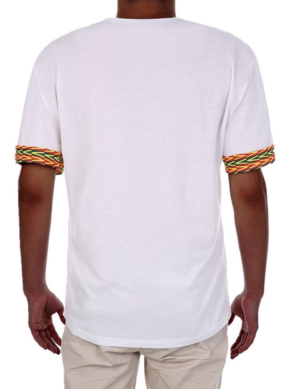 Afrikaanse Mode V-Hals Dashiki Print Korte Mouw Heren T-Shirt