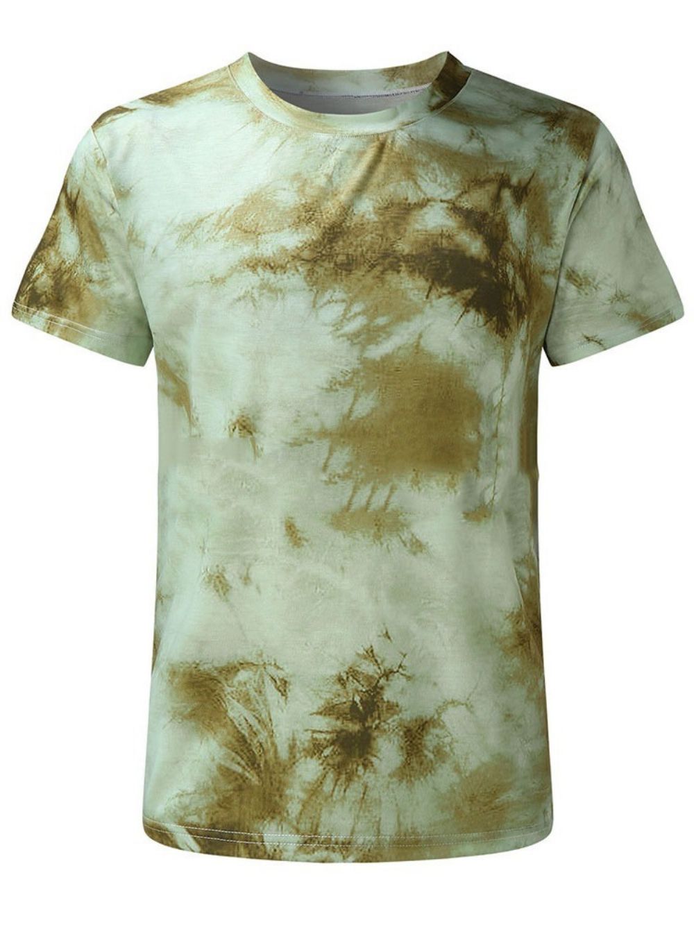 Casual Heren-T-Shirt Met Ronde Hals En Korte Mouwen Micro-Elastisch Print