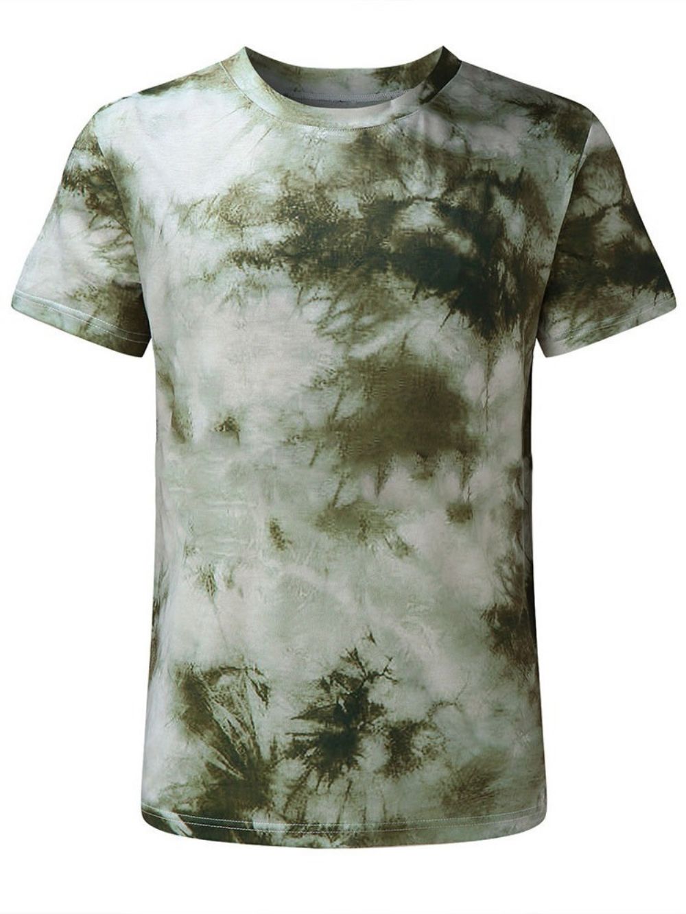 Casual Heren-T-Shirt Met Ronde Hals En Korte Mouwen Micro-Elastisch Print