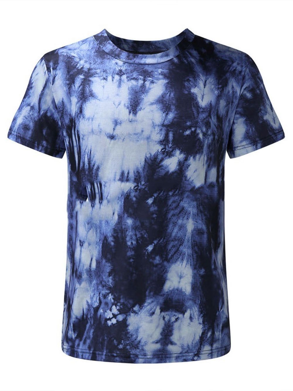 Casual Heren-T-Shirt Met Ronde Hals En Korte Mouwen Micro-Elastisch Print