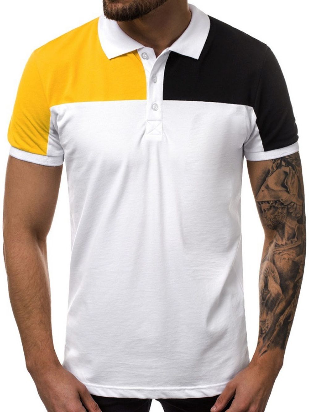 Casual Herenpoloshirt Met Kleurblokken