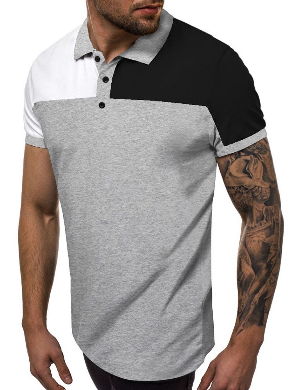 Casual Herenpoloshirt Met Kleurblokken