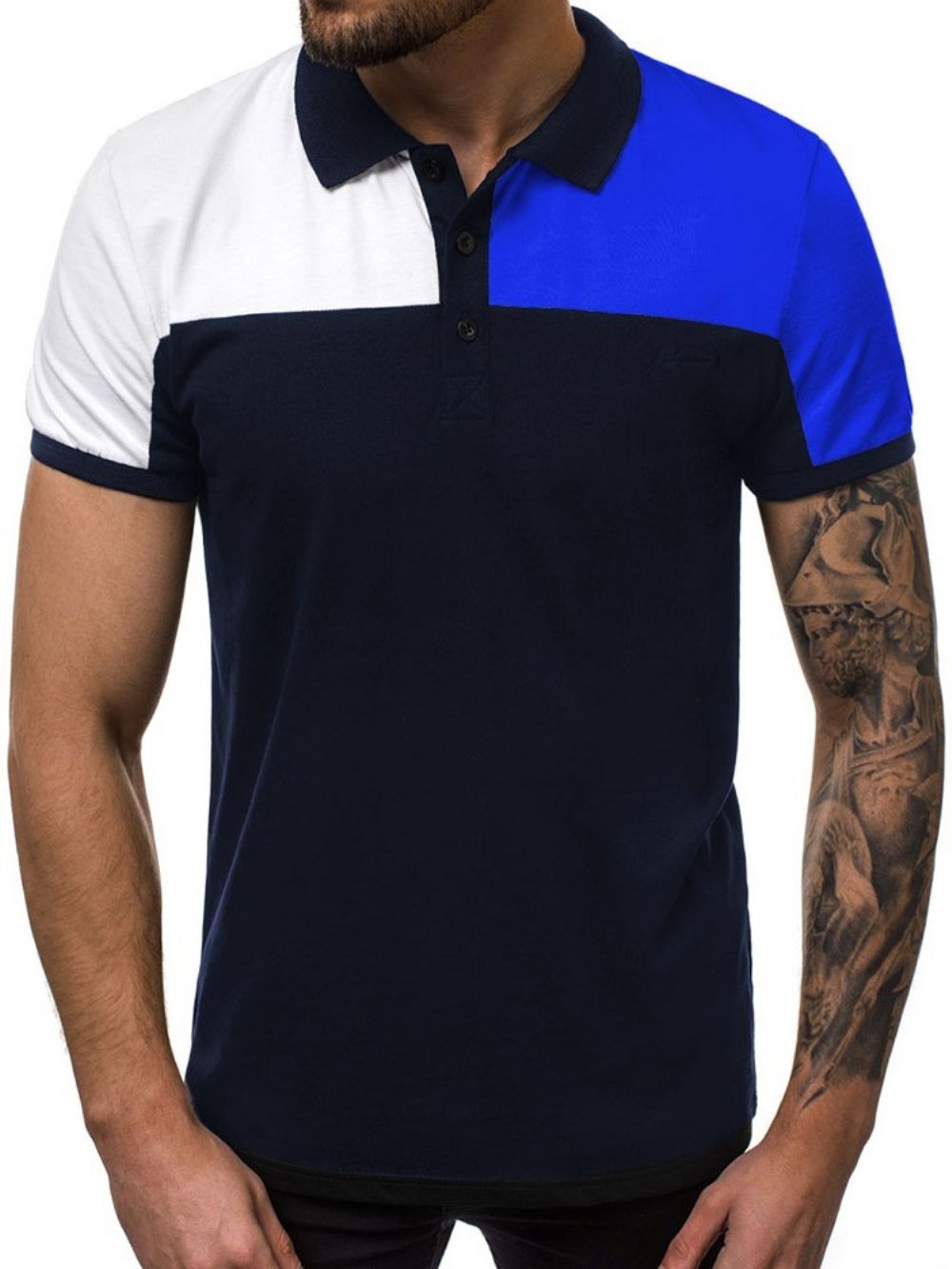 Casual Herenpoloshirt Met Kleurblokken