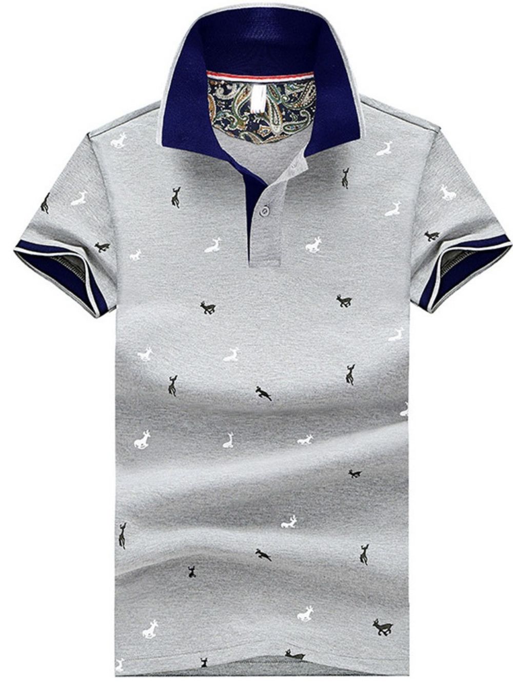 Casual Herenshirt Met Polohals En Print