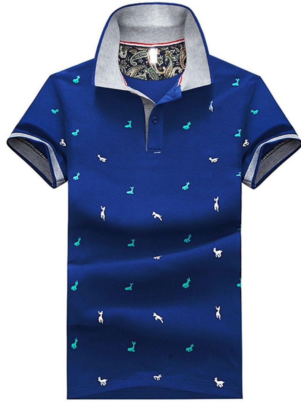 Casual Herenshirt Met Polohals En Print