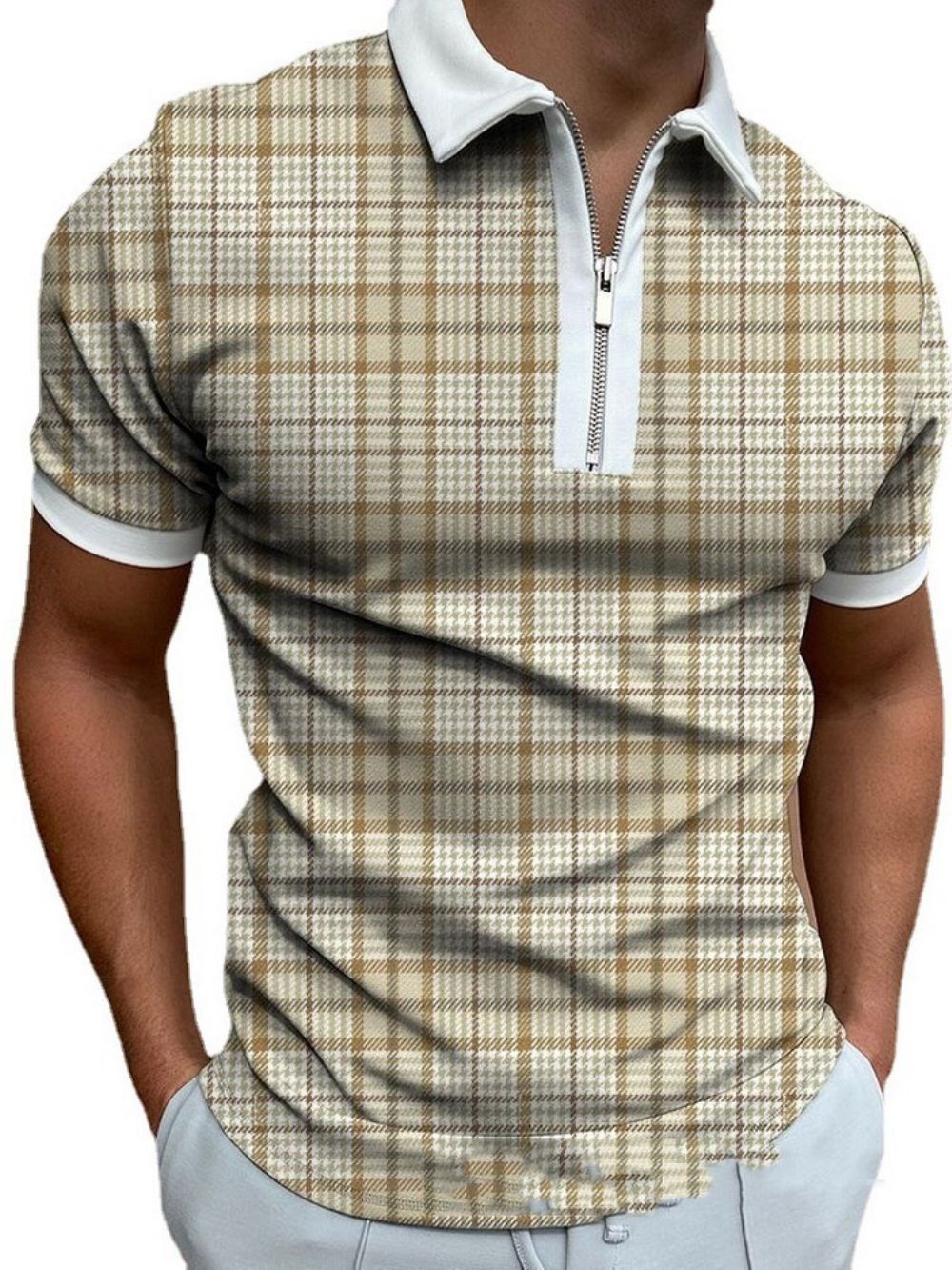 Casual Poloshirt Heren Met Geruite Polohals