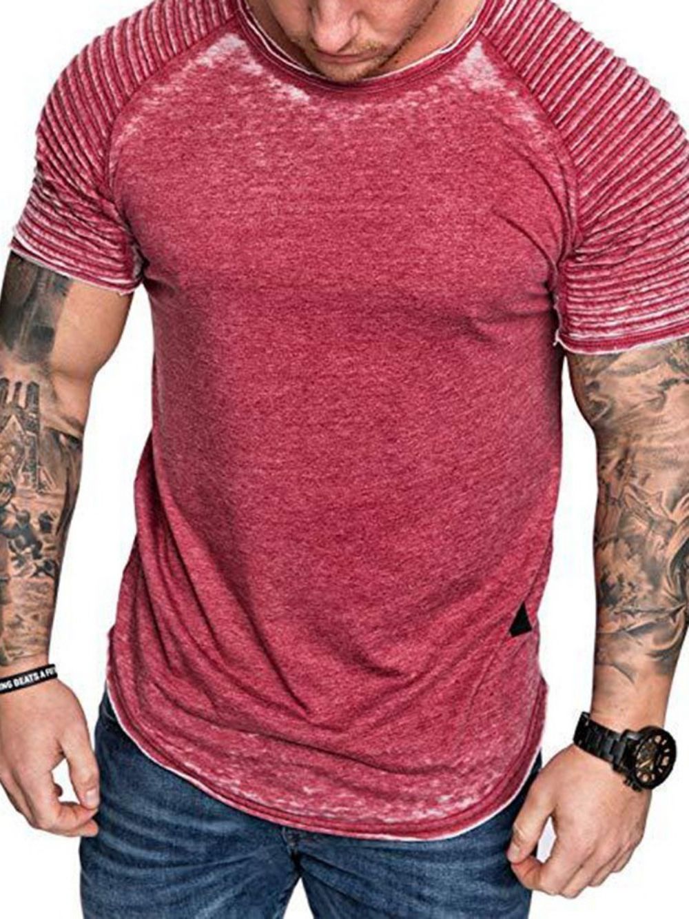 Casual Slim T-Shirt Met Korte Mouwen Heren