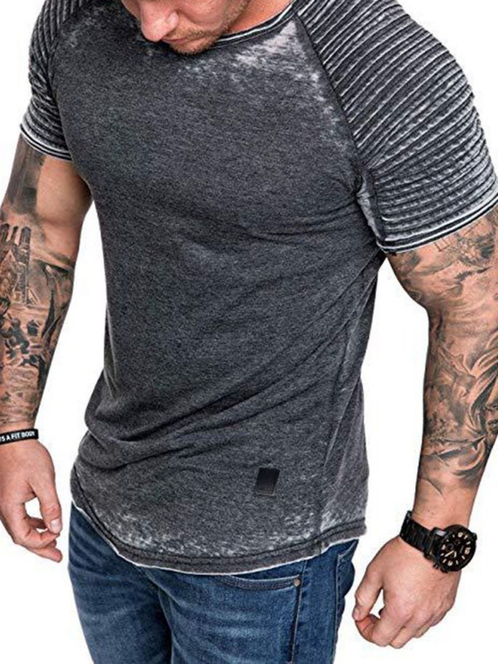 Casual Slim T-Shirt Met Korte Mouwen Heren