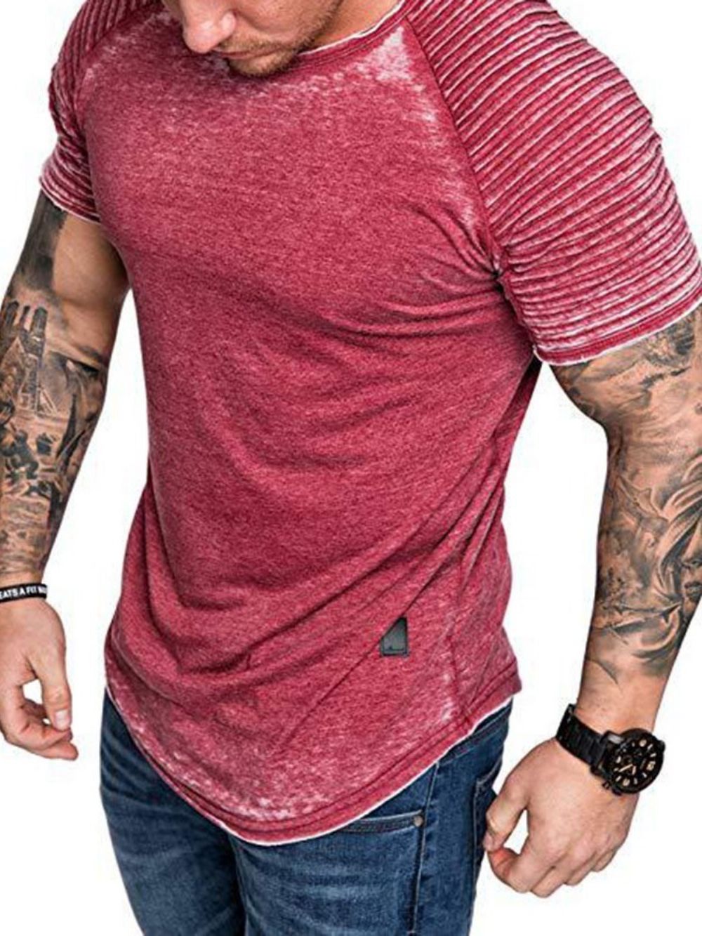 Casual Slim T-Shirt Met Korte Mouwen Heren