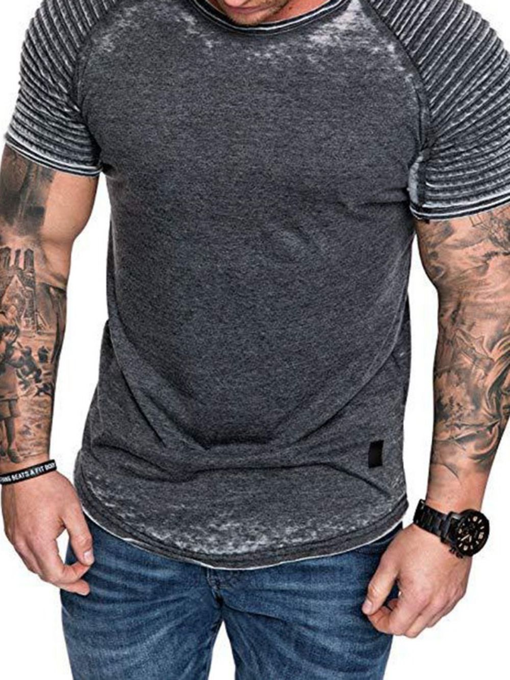 Casual Slim T-Shirt Met Korte Mouwen Heren