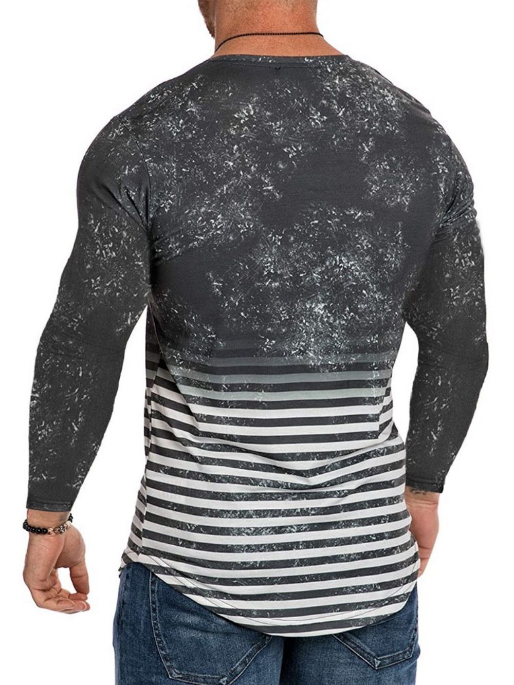 Casual Slim T-Shirt Met Streepprint