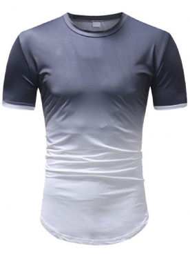 Casual T-Shirts Met Korte Mouwen Heren Met Kleurverloop