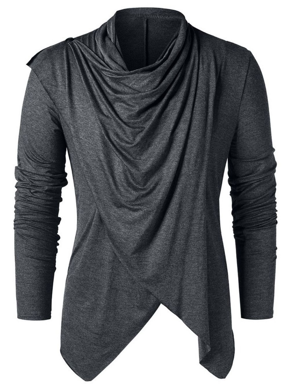 Effen Casual Heren-T-Shirt Met Kraag En Lange Mouwen