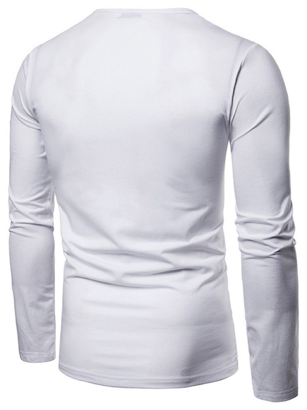 Effen Geplooid Casual T-Shirt Heren