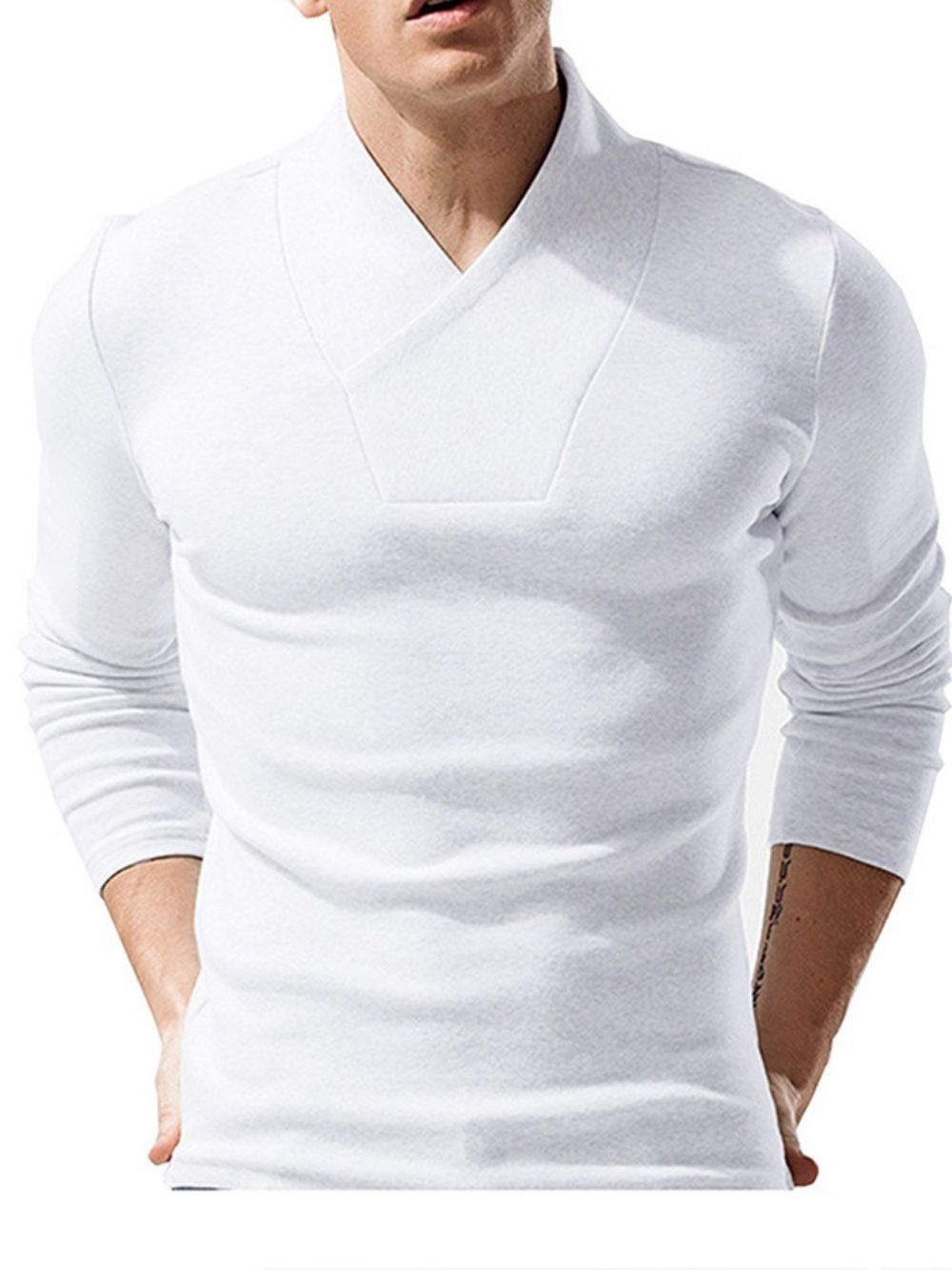 Europees Effen Pullover-T-Shirt Met Lange Mouwen