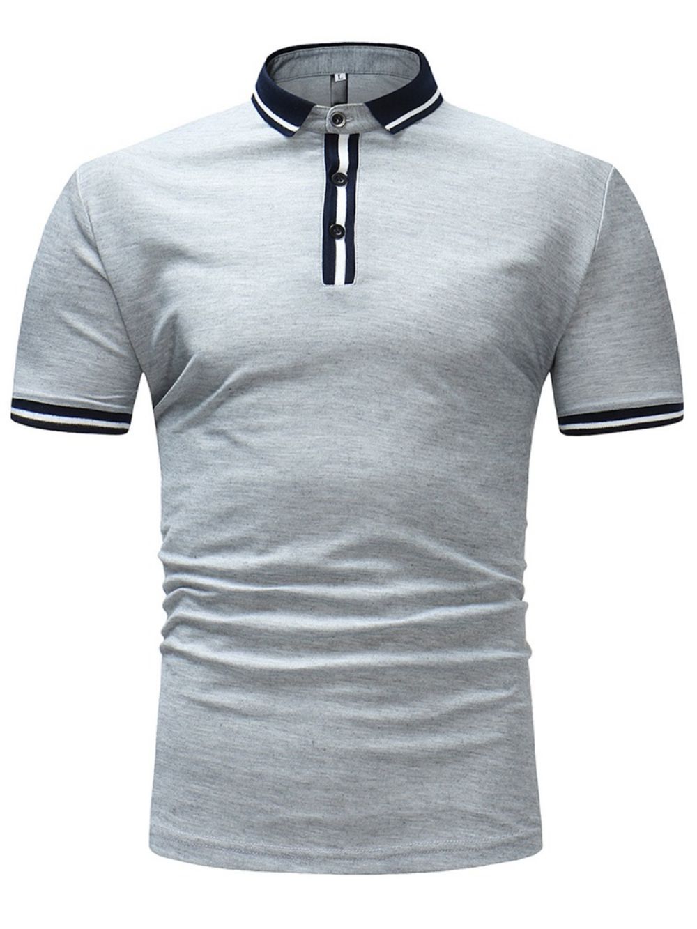 Gestreept Effen Slim Fit Poloshirt Heren