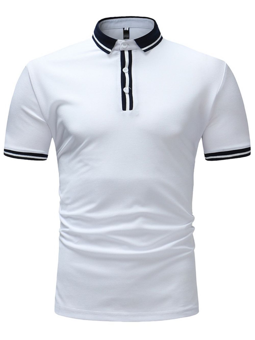 Gestreept Effen Slim Fit Poloshirt Heren