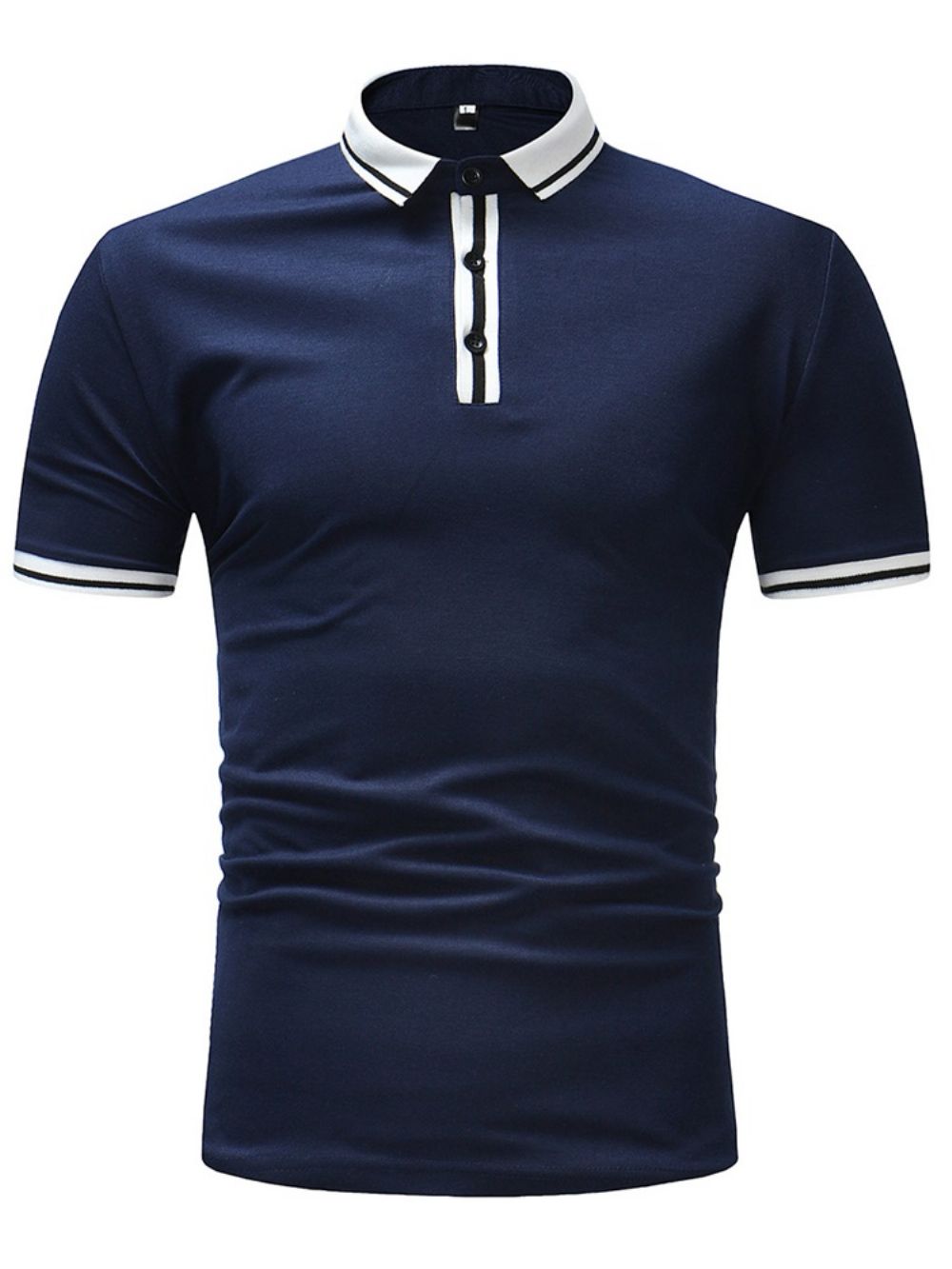 Gestreept Effen Slim Fit Poloshirt Heren