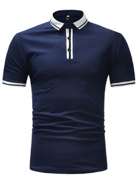 Gestreept Effen Slim Fit Poloshirt Heren