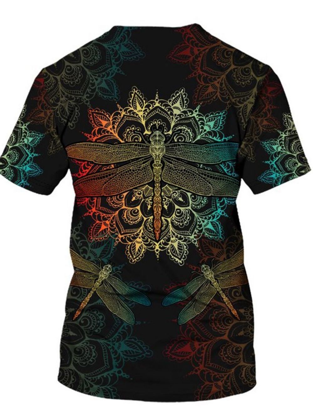 Los Heren-T-Shirt Met Ronde Hals En Europese Print Met Korte Mouwen