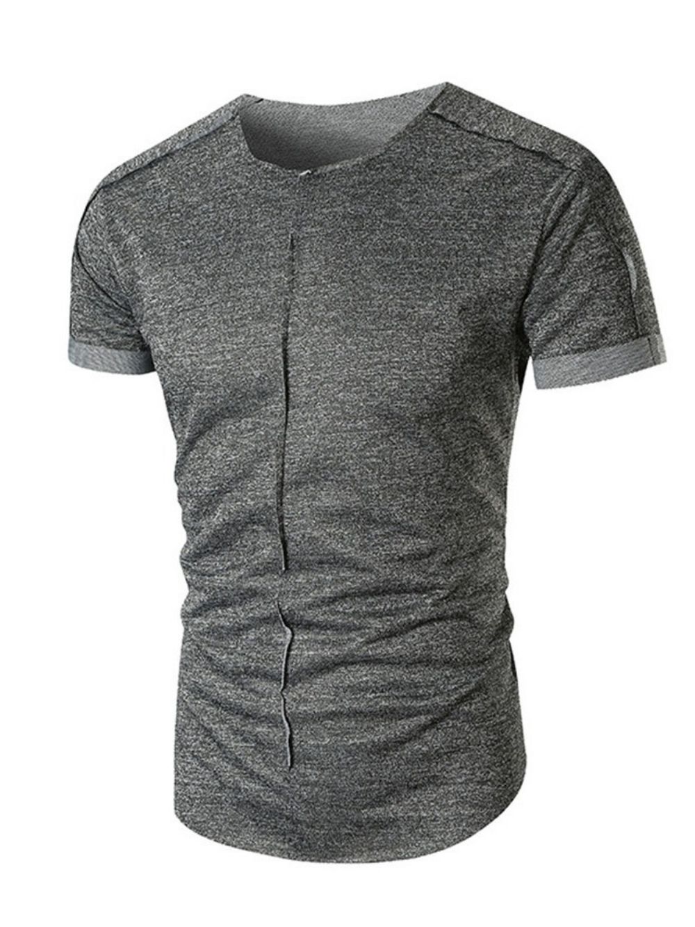 Ronde Hals Effen Casual Pullover Slim T-Shirt Heren