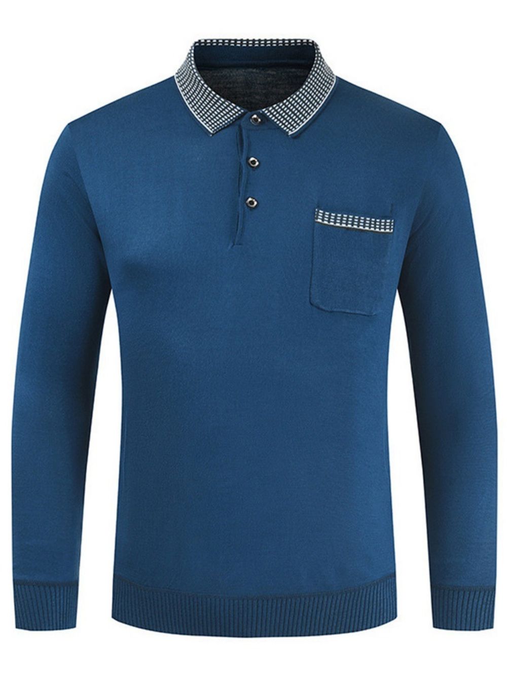 T-Shirt Met Lange Mouwen En Pullover Met Polohals En Kleurblokken